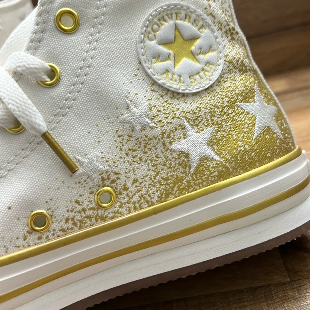 Converse High-Top Sneakers - White and Gold